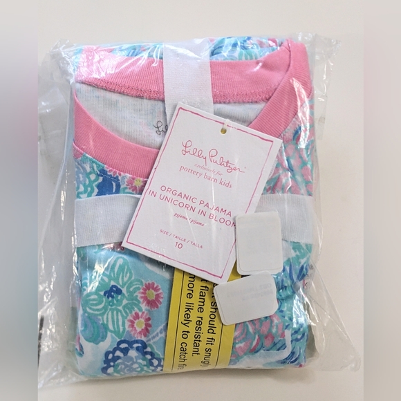 LILLY PULITZER X POTTERY BARN, Unicorns in Bloom Organic Pajama Set - Picture 4 of 5
